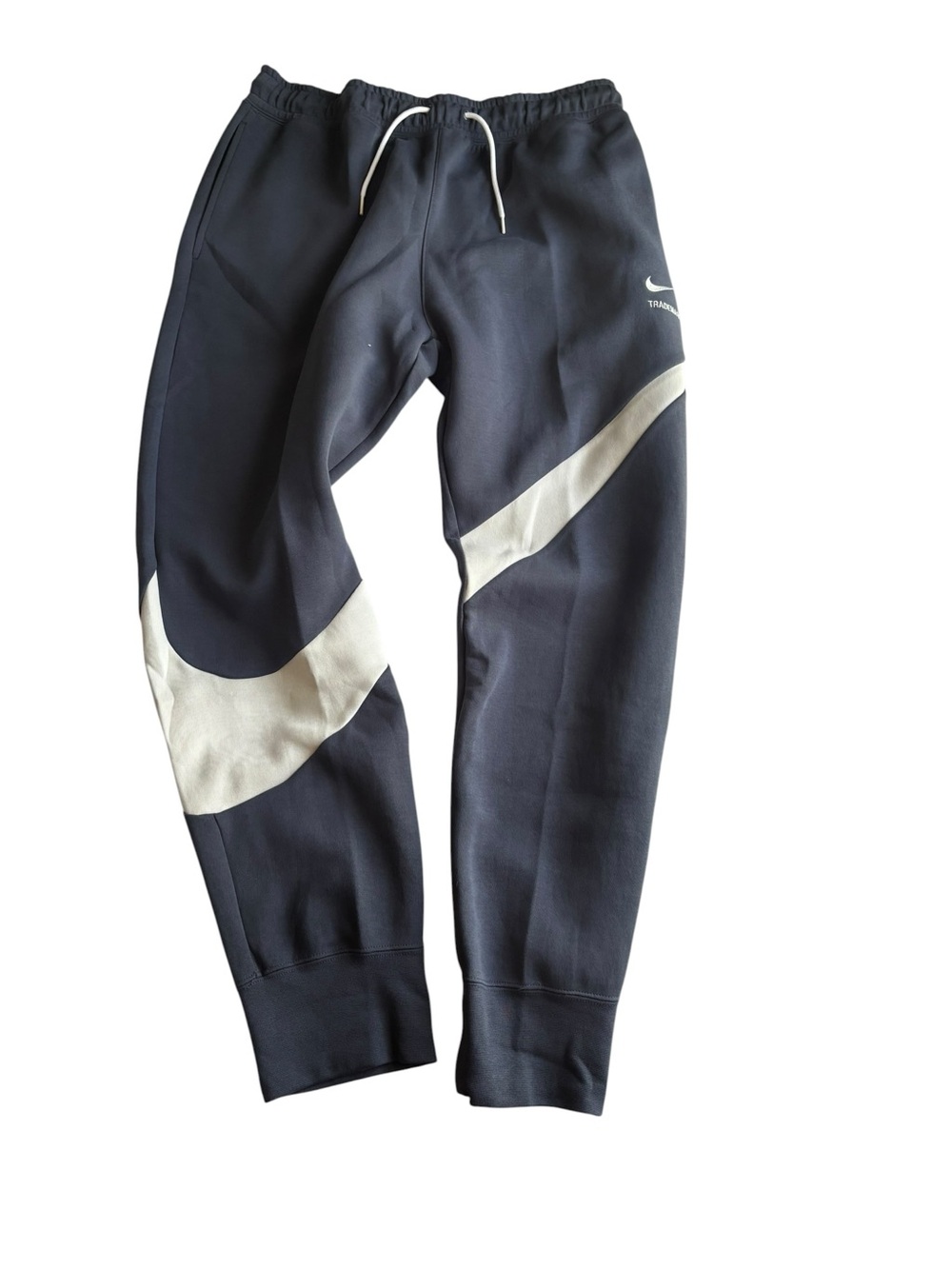 Nike Men’s Size Large Navy Joggers with White Swoosh Accent